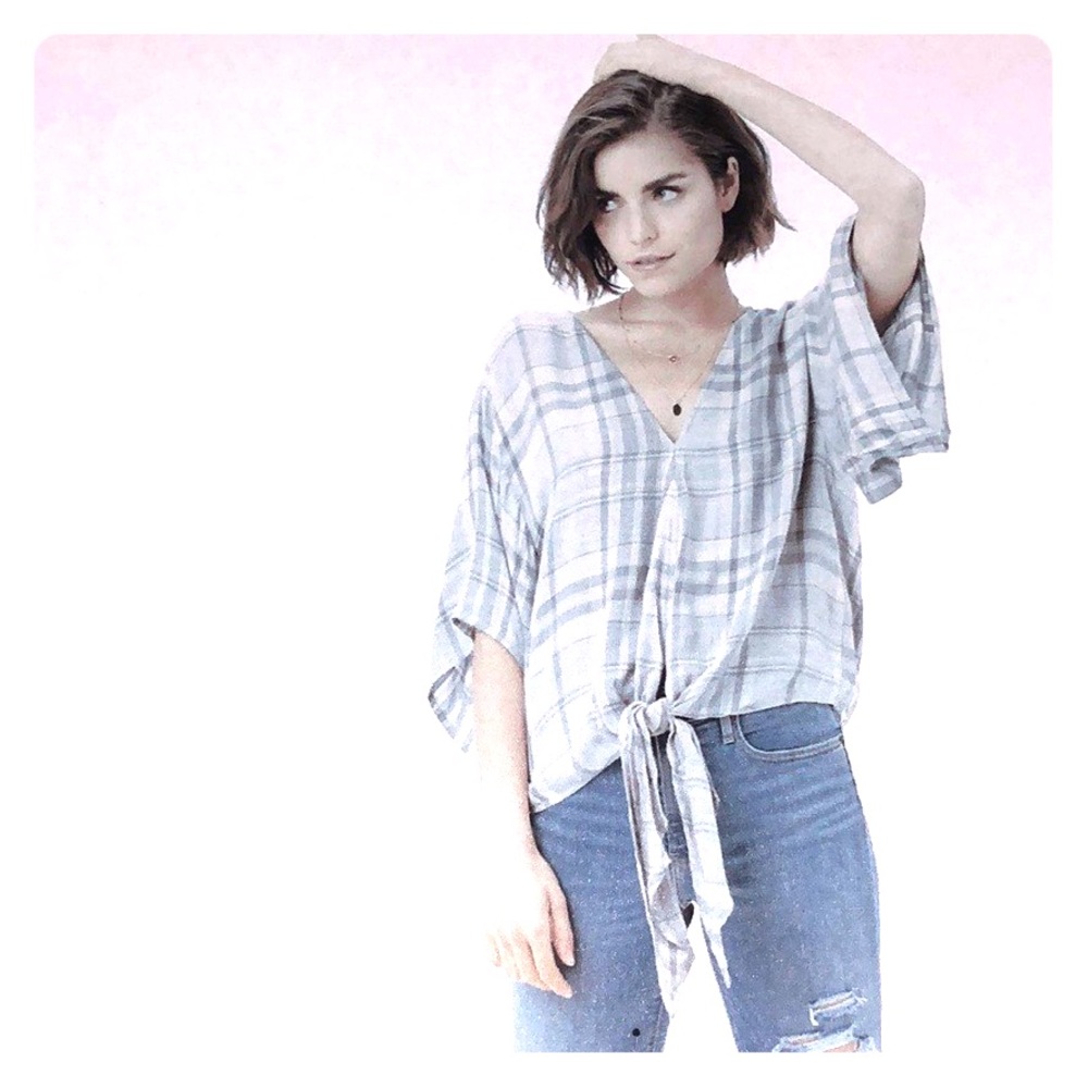 Really Cute Plaid “Lovestitch” Top